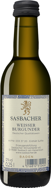Sasbacher Weisser Burgunder Qualitätswein Halbtrocken